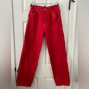 Brandy Melville Red cargo/carpenters pants